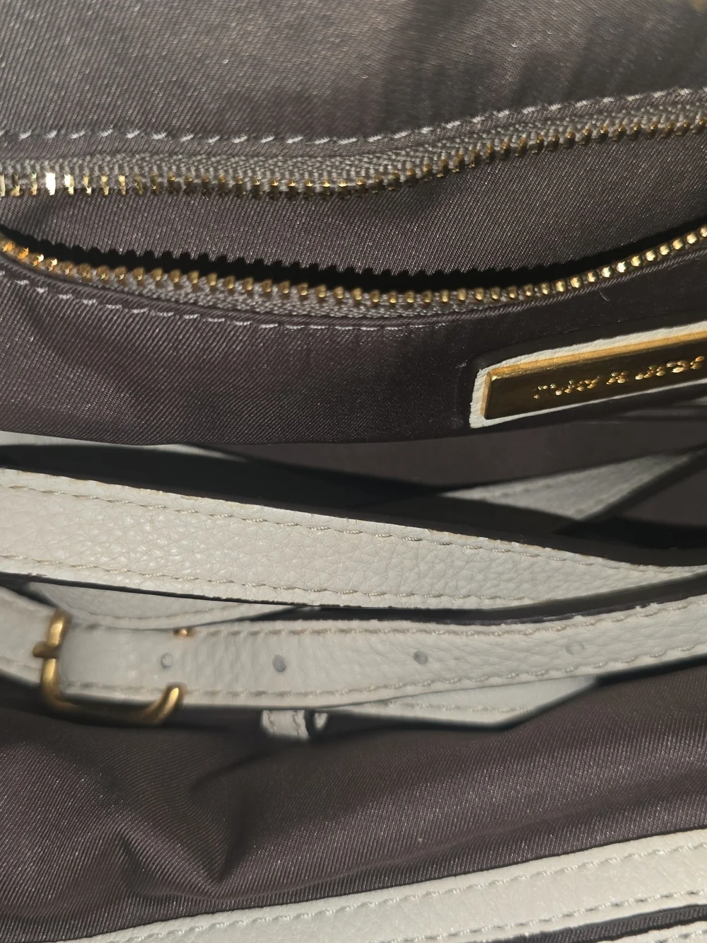 Tory Burch Pebbled Leather Satchel in Light Beige